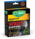 Curad Adjustable Wrist Support Wrap for Tendonitis Carpal Tunnel and Sprains Flex Support Universal Fit