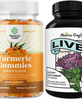 Bundle of Liver Support Capsules & Turmeric Curcumin Gummies - Provides Body Cleanse & Detox, Recovers Youth, Glowing Skin & Joint Support - Perfect for Both Men & Women - Milk Thistle & Pepper Joint
