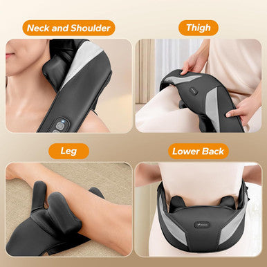 Merach Neck Massager For Pain Relief Deep Tissue, Shiatsu Neck And Shoulder Massager With Heat, Cordless Back Massager For Home, Office, Car Use, Gifts For Men And Women