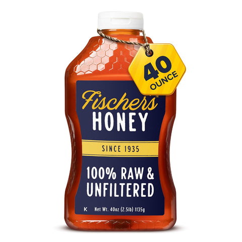 FischerÃƒÂ¢Ã¢â€šÂ¬Ã¢â€žÂ¢s 100% Pure, Raw & Unfiltered Honey ÃƒÂ¢Ã¢â€šÂ¬Ã¢â‚¬Å“ All-Natural Sweetener ÃƒÂ¢Ã¢â€šÂ¬Ã¢â‚¬Å“ Rich Flavor Profile, Packed with Nutrients, 40 oz (Pack of 2)