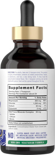 Carlyle Liquid Ionic Magnesium 400 mg | 4 oz | Vegetarian Non-GMO & Gluten Supplement | Vital Trace