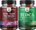 Natures Craft Bundle of Herbal Uric Acid Cleanse and Detox and Advanced TUDCA Liver Support Supplement - Essential Daily Kidney Cleanse and Uric Acid Support - for Gallbladder Liver and Kidney Support