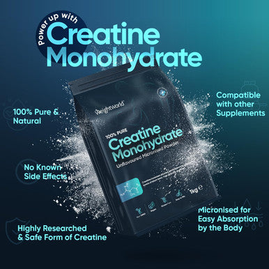 Weightworld Creatine Monohydrate Powder 1kg (330 Servings) | 200 Mesh Micronised Unflavoured & Vegan | Creatine Powder | Performance & Muscle Strength | Creatine Nutritional Supplements for Post & Pre Workout