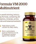 Solgar Formula Vm-2000 (Multinutrient System) 180 Tablets - Premium Quality Multiple - Contains Zinc - Supports A Healthy Immune System - Vegan Dairy Free Kosher - 90 Servings