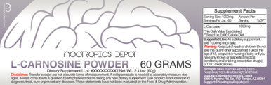 L-Carnosine Powder | 60 Grams | May Help Support Brain Health, Longevity, & Metabolism