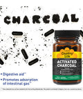 Country Life Activated Charcoal Digestive Aid 260Mg 40 Vegan Capsules Certified Gluten Free Certified Vegan Non-Gmo Verified