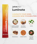 JuicePlus+ Luminate - Plant-Based Cognitive Support Drink with Ashwagandha Lions Mane & Coffee Berry for Clarity & Vitality - 15 Sticks 2.75 oz
