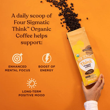 Four Sigmatic Dark Roast Organic Whole Bean Coffee By | Fair Trade Coffee Beans Coated With Lion'S Mane Chaga Mushrooms | Nootropic Mushroom Coffee For Enhanced Brain Function & Immune Support | 12Oz