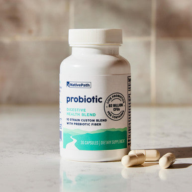 NativePath Daily Probiotic 10-Strain Custom Blend Probiotics Supplement for Men and Women 82 Billion CFUs - 30 Count