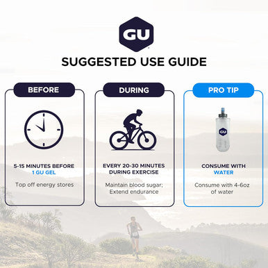GU Energy Original Sports Nutrition Energy Gel Vegan and Dairy-Free On-the-Go Energy for Any Workout Vanilla Bean 8-Count