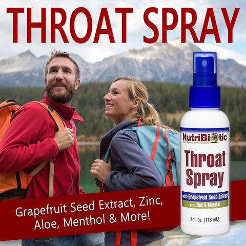 Nutribiotic â€“ Throat Spray With Gse 4 Fl. Oz Gentle And Soothing Sore Throat Support With Grapefruit Seed Extract Zinc & Menthol Alcohol & Non-Medicated