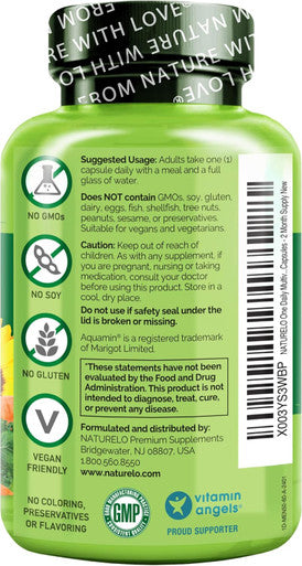 Naturelo Mens Multivitamins For Men 50+ One Daily Multivitamin For Men With Vitamins Minerals and Organic Whole Foods Non-Gmo 60 Vegetarian Capsules