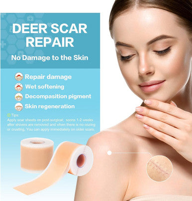 Silicone Scar Sheets (1.6 X120 Roll-3M), 1 Roll Medical Grade Washable Silicone Scar Tape, Reusable Scar Removal Sheets For C-Section, Surgery, Burn, Keloid, Acne