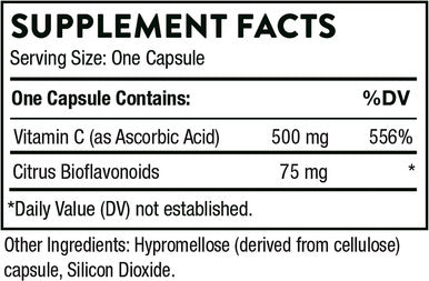 Thorne Vitamin C - Blend of Vitamin C and Citrus Bioflavonoids from Oranges - Support Immune System, Production of Cellular Energy, Collagen Production and Healthy Tissue - Gluten-Free - 90 Capsules