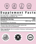 Colonbroom Chromium Picolinate 200Mcg - Colon Broom Anti Sugar Craving Suppressant - 60 Capsules, Vegan, Gluten , Non-Gmo