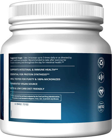 MRM Nutrition L-Glutamine | 5000mg | Recovery | Amino Acid | Muscle Support | Immune + Gut Health | Fermented | 100 Servings