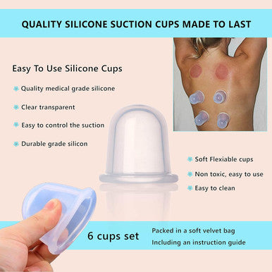 Silicone Cupping Therapy Set - By Dosensepro - Silicone Cupping Set Massage Therapy Cups For Arthritis, Pain Relief, Anti Aging, And Anti-Cellulite - Cupping Kit For Massage Therapy Cups