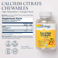 Solaray - Calcium Citrate, 1000mg, Natural Orange Flavor, 60 Chewables