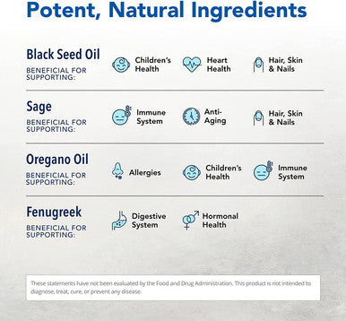 North American Herb Spice OregaBiotic 60 Capsules Immune System Digestive Support Hair Skin Nail Health Black Seed Oil Cumin Oil Oregano Oil Sage Oil NonGMO 30 Total Servings