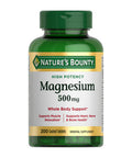 Nature's Bounty Magnesium 500mg 200 Coated Tablets