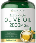 Olive Oil Supplement 2000mg 120 Softgels Cold Pressed Extra Virgin Olive Oil Non-GMO Gluten Free by Carlyle