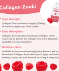 Zooki Marine Collagen Liquid Sachets 5000mg ÃƒÂ¢Ã¢â€šÂ¬Ã¢â‚¬Å“ Great Taste Sugar Free ÃƒÂ¢Ã¢â€šÂ¬Ã¢â‚¬Å“ High Strength Marine Collagen Supplements for Women & Men ÃƒÂ¢Ã¢â€šÂ¬Ã¢â‚¬Å“ Skin Joints & Hair (Berry Flavour 14 Servings