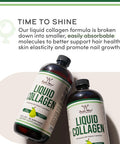 Double Wood Supplements Liquid Collagen 2500mg of Hydrolyzed Bovine Collagen Type 1 3 and Grassfed 32 Servings for Women and Men 30 mcg of Biotin Sugar Free Pear Flavor