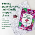 MegaFood Kids One Daily Multivitamin Soft Chews - Kids Vitamins With Vitamin B Vitamin C Vitamin D & Vitamin E - Age 4+ Vegetarian Made Without 9 Food Allergens - Grape Flavor - 30 Chews