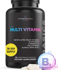 Livingood Daily Methylated Multivitamin For Women & Men, Multi Vitamin - Mineral Supplement Capsules With Iron, B Complex, Selenium, & Zinc - Non-Gmo, Gluten-Free, Vegetarian Multi Vitamins For Adults