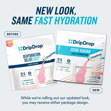 Dripdrop Hydration - Zero Sugar Lemon Lime - Electrolyte Drink Mix Single Serve Hydration Powder Packets Non-Gmo, Gluten Free, Vegan 32 Sticks