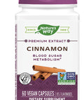 Nature'S Way Premium Extract Cinnamon Standardized To 8% Flavonoids 60 Vcaps
