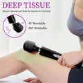 Wired Handheld Massager Personal Foot Deep Tissue Massager Back Massager With 10 Speed Settings Powerful Whole Body Massage Tool For Muscle Back Foot Neck (Black)