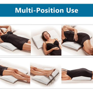 Comfilife Lumbar Support Pillow For Sleeping Memory Foam Pillow For Back Pain Relief - Side Back And Stomach Sleepers- Triangle Wedge Pillow - Bed Rest Pillow - Medium-Soft (White Standard)