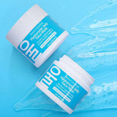 Korean Skin Care Hyaluronic Acid Jelly Mask Korean Face Mask Skincare K Beauty Face Masks Contains Rice Bran Rosehip Vitamin B5 Anti Aging Spa Hydro Gel Face Mask for Plump Glowing Skin 2oz