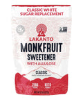 Lakanto Classic Monk Fruit Sweetener With Allulose, White Sugar Substitute From Monk Fruit Extract for Baking, Coffee & Tea, Gluten Free, Zero Calorie, Low Carb, Non GMO, Keto, Classic White (1 lb)