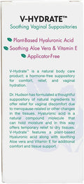 Vitanica V-Hydrate Hyaluronic Acid Vaginal Suppositories for Comfort and Vaginal Hydration with Aloe Vera and Vitamin E Hormone- & Drug- Vegan 2 Month Supply 24 Count