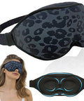 Fox-Tech Fashion Sleep Mask Sleeping Mask For Women 100% Blackout Eye Mask Soft Covering Strong Light Suitable For Travel/Yoga/Nap (Leopard Print)