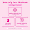 Pink Stork Bloat Gummies - Turmeric and Ginger for Digestion Detox Gas Energy Support and Immune Health - 60 Spiced Apricot Bloating Supplements