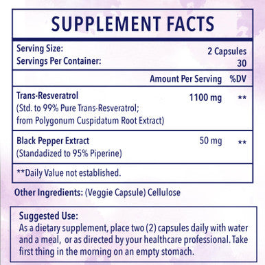 Herodianow Ultra High Purity Resveratrol, 1100Mg Trans-Resveratrol Supplement, Aging, Immune System, 60 Capsule(Pack Of 1)