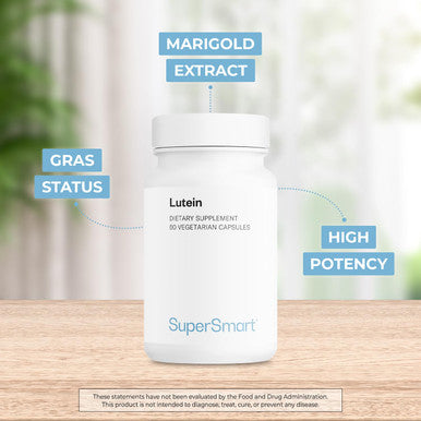 Supersmart Lutein 20 mg Per Day Marigold Extract Standardized to 25 Eye Care Supplement 100 Natural NonGMO Gluten Free 60 Vegetarian Capsules