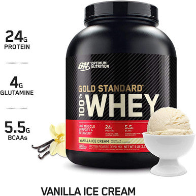 Optimum Nutrition Gold Standard Whey Vanilla Ice Cream - 5 Lbs
