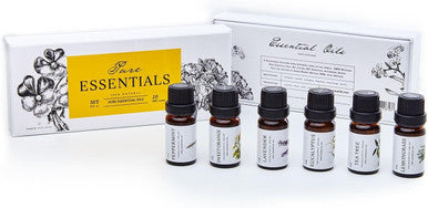 Essential Oils by Pure Essentials 100% Pure Therapeutic Grade Oils kit- Top 6 Aromatherapy Oils Gift Set-6 Pack, 10ML(Eucalyptus, Lavender, Lemon Grass, Orange, Peppermint, Tea Tree)