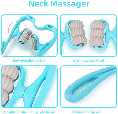 Neck Massage Roller, Neck Massager, Neck And Shoulder Hand Massager With 6 Ball Massage Points, Neck Pain Relief Massager For Deep Tissues Of Neck, Back, Shoulders, Waist And Legs.