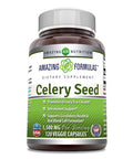 Amazing Formulas Celery Seed Extract Supplement | 1500 Mg Per Serving | 120 Veggie Capsules | Non-Gmo | Gluten-Free | Made In Usa