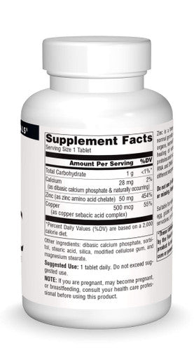 Source s Zinc, Amino Chelate - Dietary Supplement - 250 Tablets
