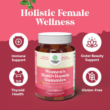 Natures Craft Delicious Daily Multivitamin for Women Gummies - Women's Multivitamin Gummies for Adults Energy and Immunity - Gummy Vitamins for Women's Health and Wellness - Non-GMO Gluten and Halal 90 Count