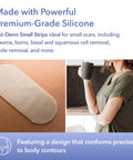Biodermis Epi-Derm Small Strips, Scar Tape For Old & Scars, Easily Cut To Size Strips, Thinner & More Comfortable, Premium Grade Silicone Scar Tape, 2.75 X 1.18 In - 3 Pack, Natural