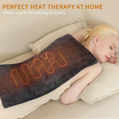 Heating Massaging Weighted Pad,Heated Pads For Back And Shoulders,Portable Heat Pad For Neck,Cramp,Menstrual Pain,3 Heat Settings 6 Massage,18 Relaxing Combinations,Auto Off,20"24",Dark Grey