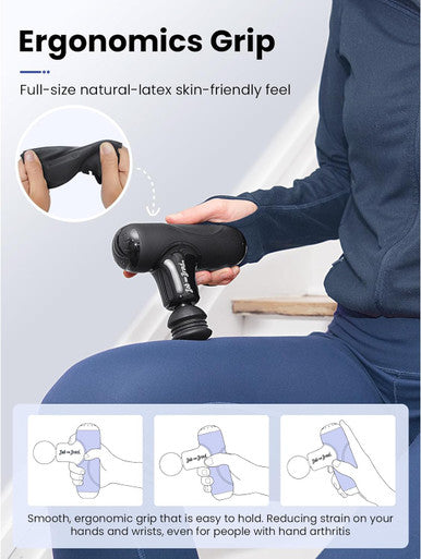Bob And Brad Q2 Mini Massage Gun, Pocket-Sized Deep Tissue Massager Gun, Portable Percussion Muscle Massager Gun, Ultra Small & Quiet Muscle Massage Gun With Carry Case, Fsa And Hsa Eligible -Black