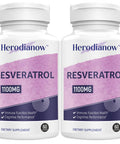 Herodianow Ultra High Purity Resveratrol, 1100Mg Trans-Resveratrol Supplement, Aging, Immune System, 60 Capsule(Pack Of 2)